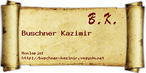 Buschner Kazimir névjegykártya